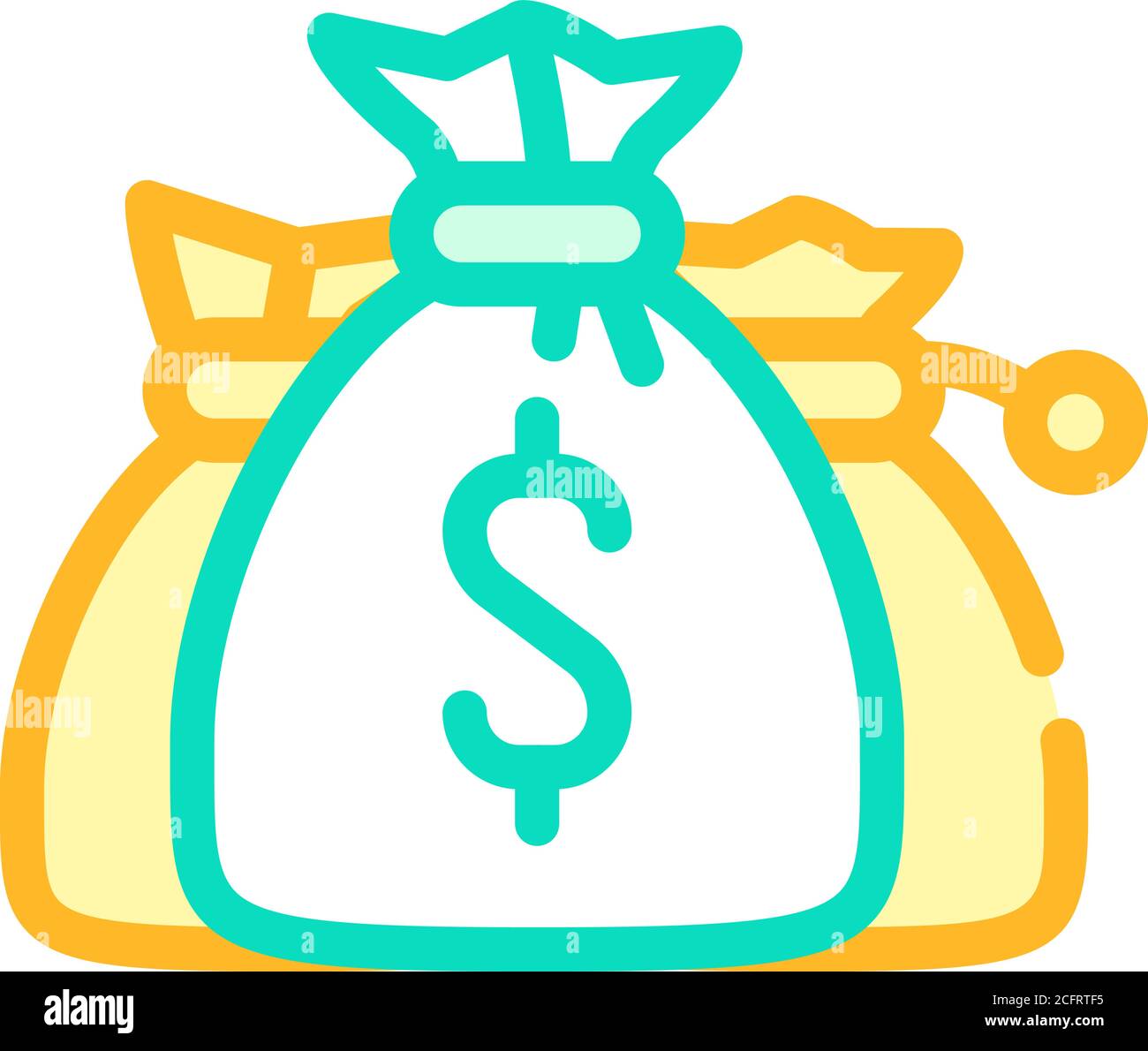 money bags color icon vector isolated illustration Stock Vector Image ...