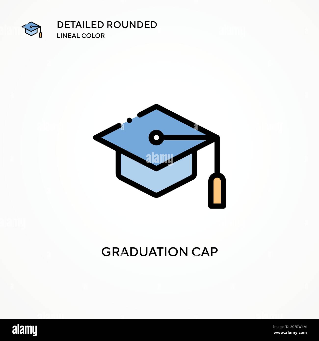 Graduation cap vector icon. Modern 