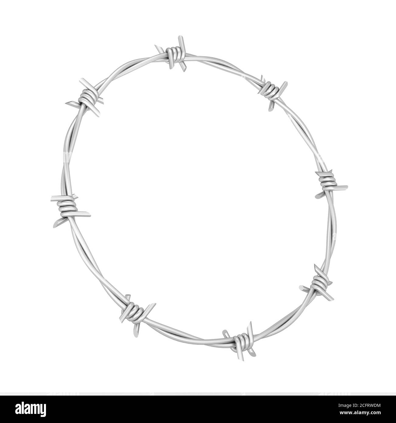 Barbed wire. 3d illustration isolated on white background Stock Photo ...