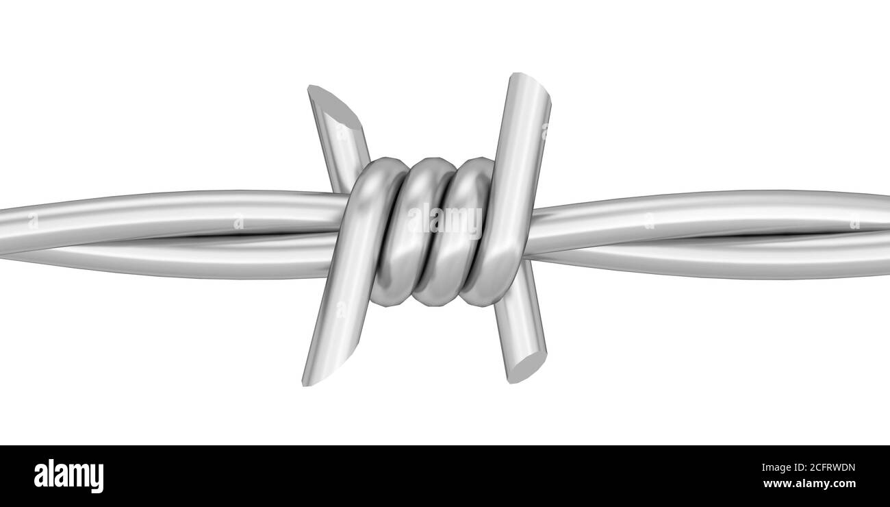 Barbed wire. 3d illustration isolated on white background Stock Photo ...
