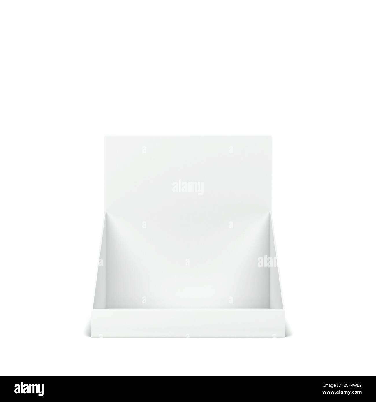 Blank cardboard display mockup. 3d illustration isolated on white background Stock Photo
