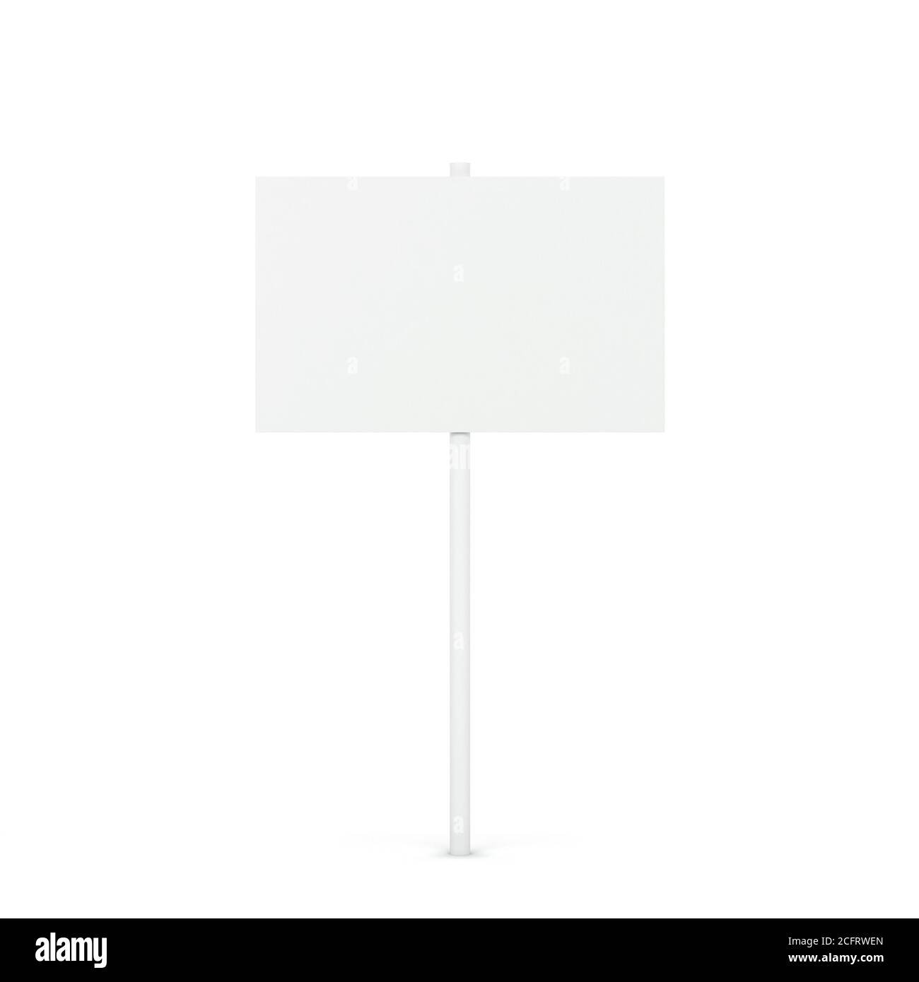 Blank white placard mockup. 3d illustration isolated on white