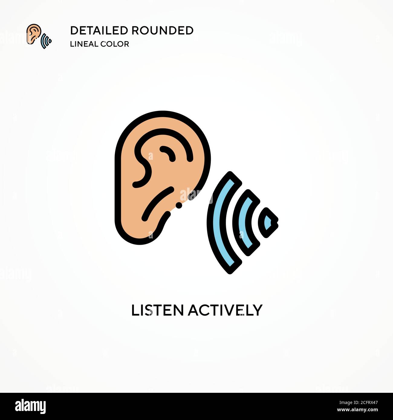 Listen actively vector icon. Modern vector illustration concepts. Easy to edit and customize. Stock Vector