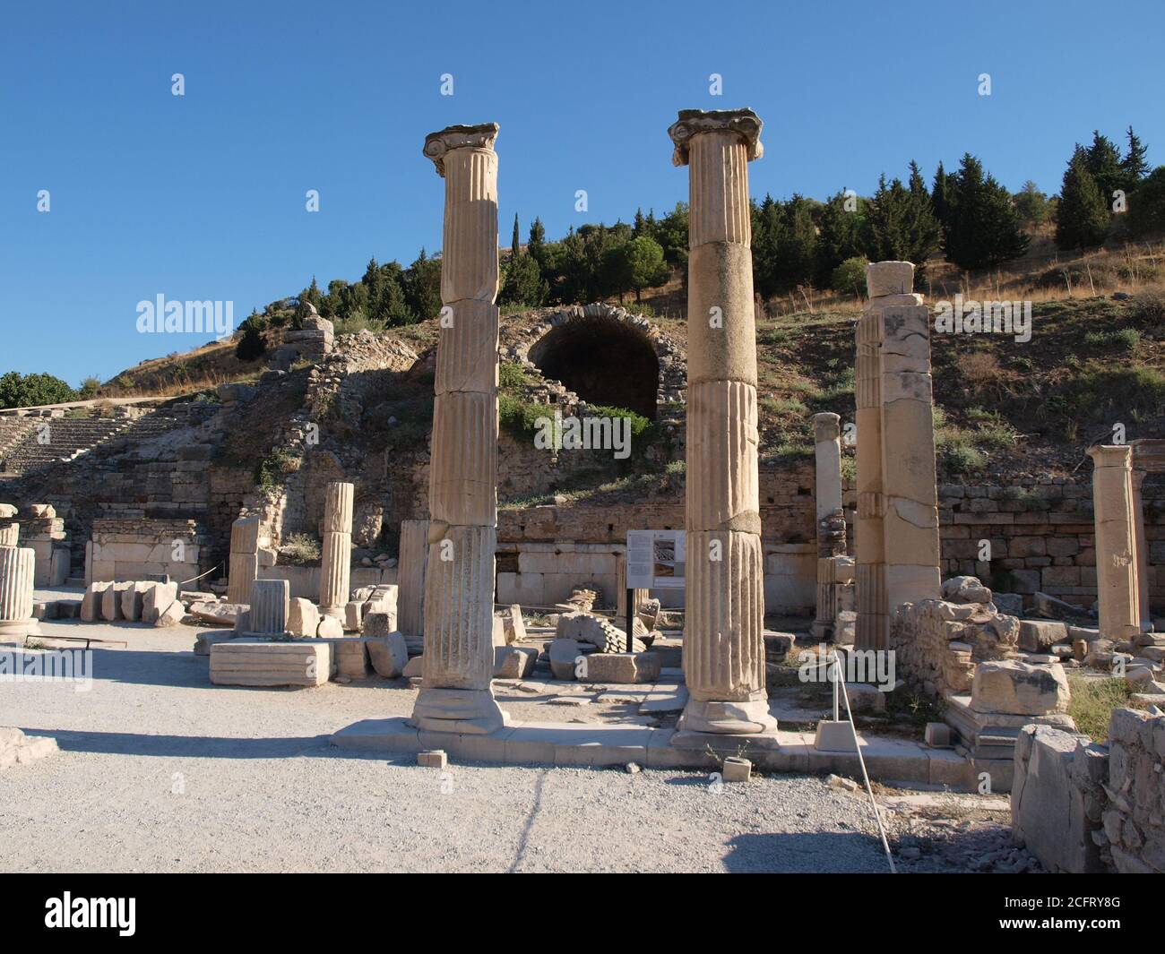 Just two columns remaining Stock Photo