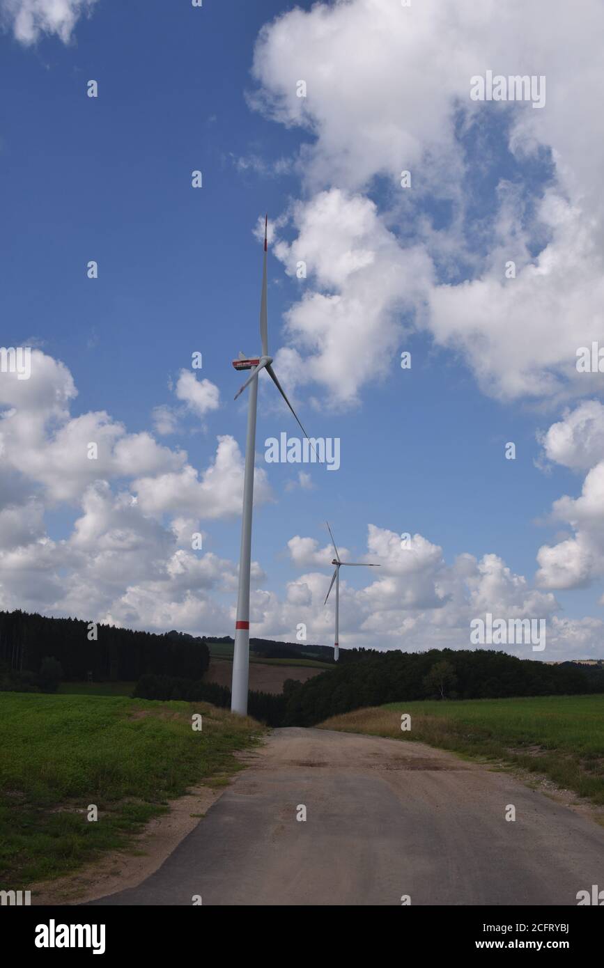 Alzfeld Germany 06th Sep 2020 A Wind Turbine For Electricity Generation Is Located At The Edge Of The Forest In The Landscape A Wind Turbine Abbreviation Wka Or Wind Energy Plant