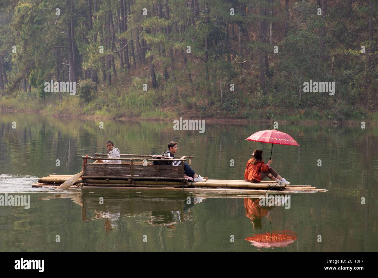 thai-people-and-travelers-foreign-travel-visit-rowing-bamboo-rafts-in