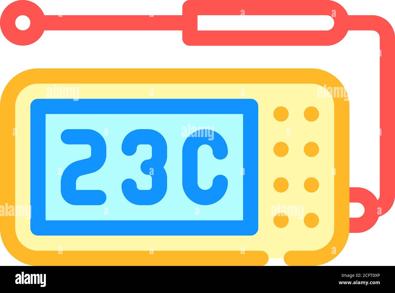 thermometer with probe measuring equipment color icon vector ...