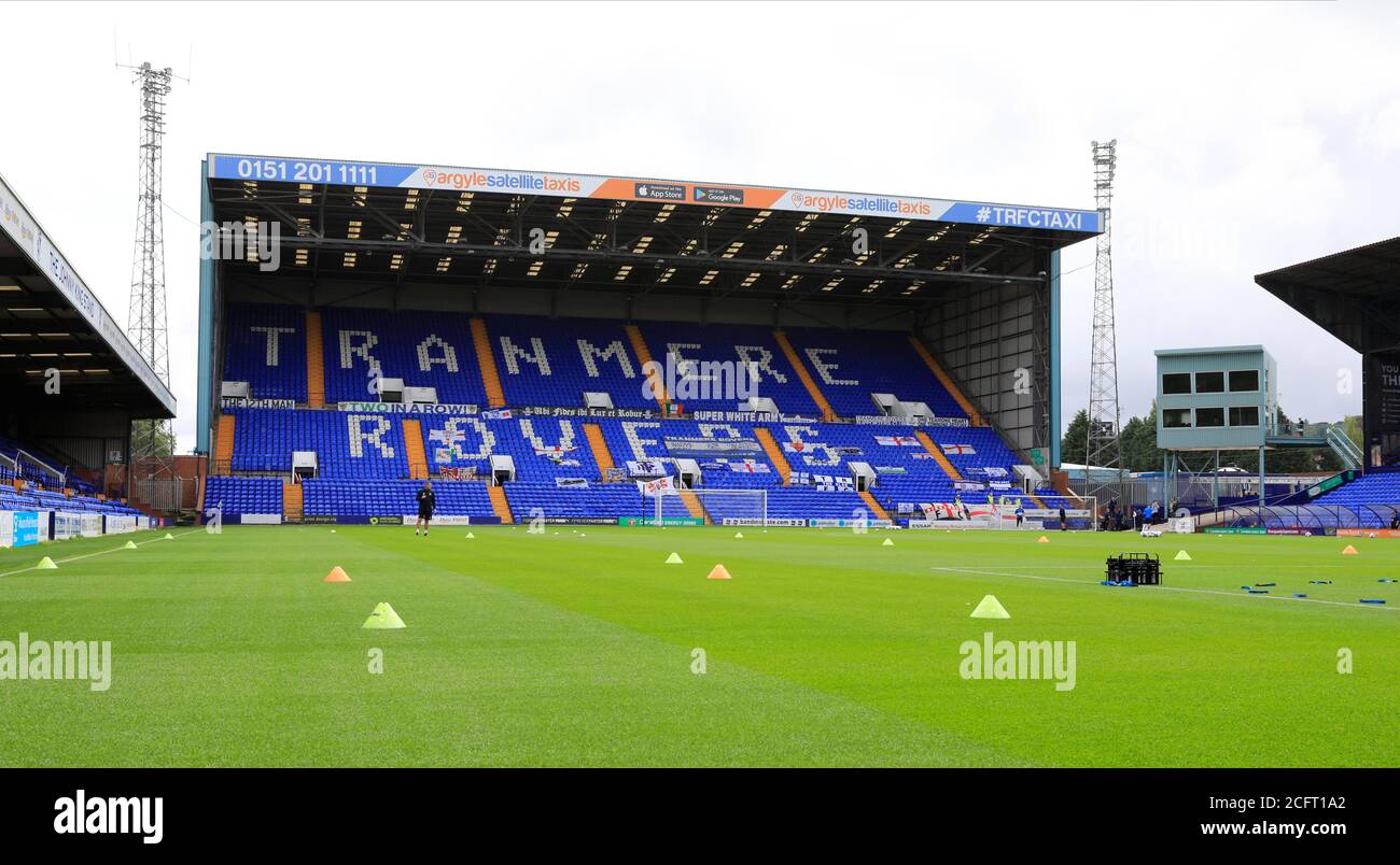 The Kop stand inside Prenton Park Stock Photo Alamy