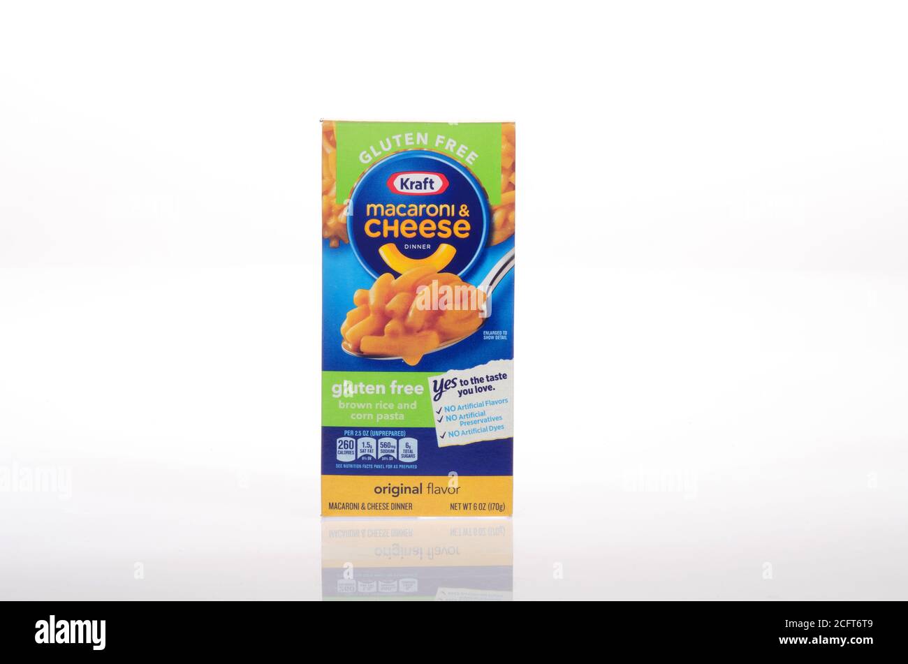 Kraft Gluten Free Macaroni & Cheese box Stock Photo