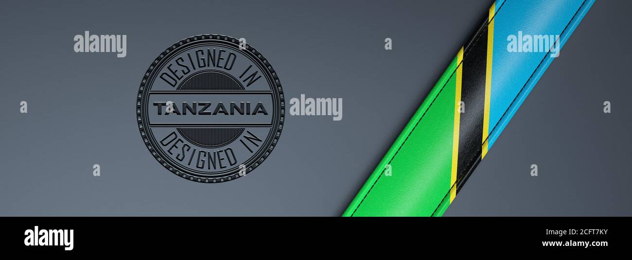 Designed In Tanzania Stamp Tanzanian Flag Stock Photo Alamy
