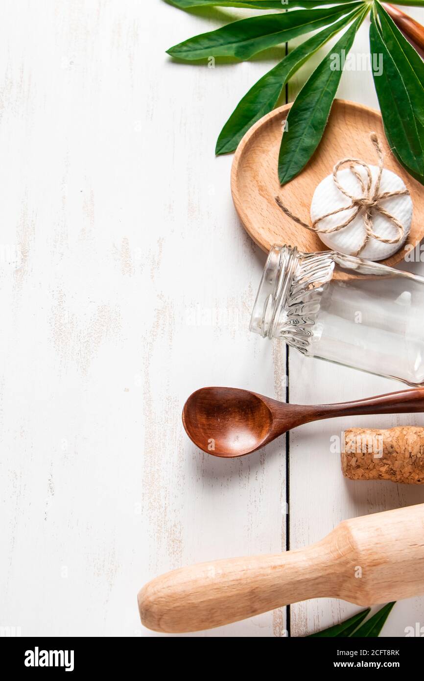 Ecofriendly Disposable Kitchen Utensils On A Beigegreen Background Wooden  Forks Spoons And Knives Ecology The Concept Of Zero Waste Stock Photo -  Download Image Now - iStock