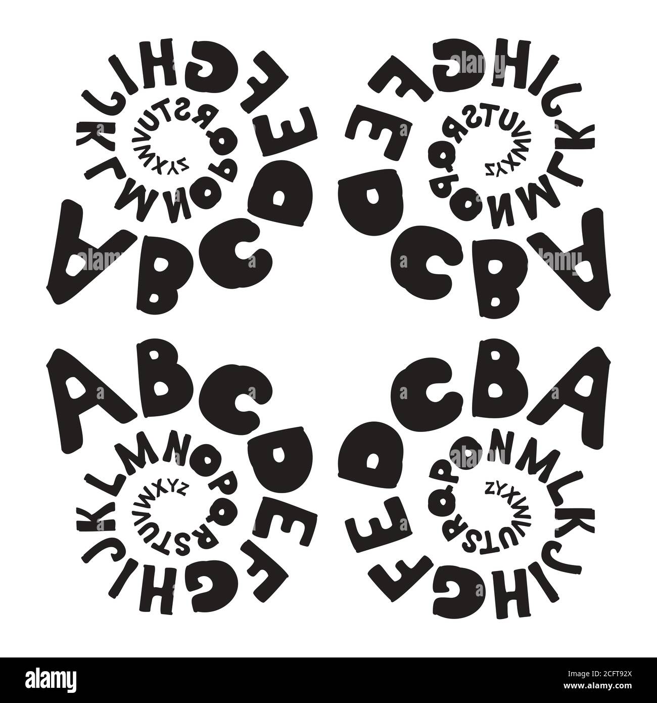 Alphabet spiral isolated pattern. Letter vector illustration. Pattern