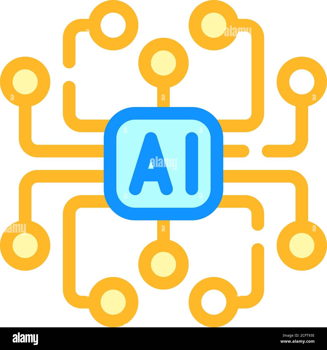 artificial intelligence ai scheme color icon vector illustration Stock  Vector Image & Art - Alamy