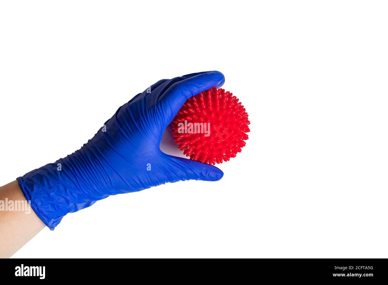 Coronavirus protection concept. The use of latex gloves during a pandemic. Health care. Stock Photo