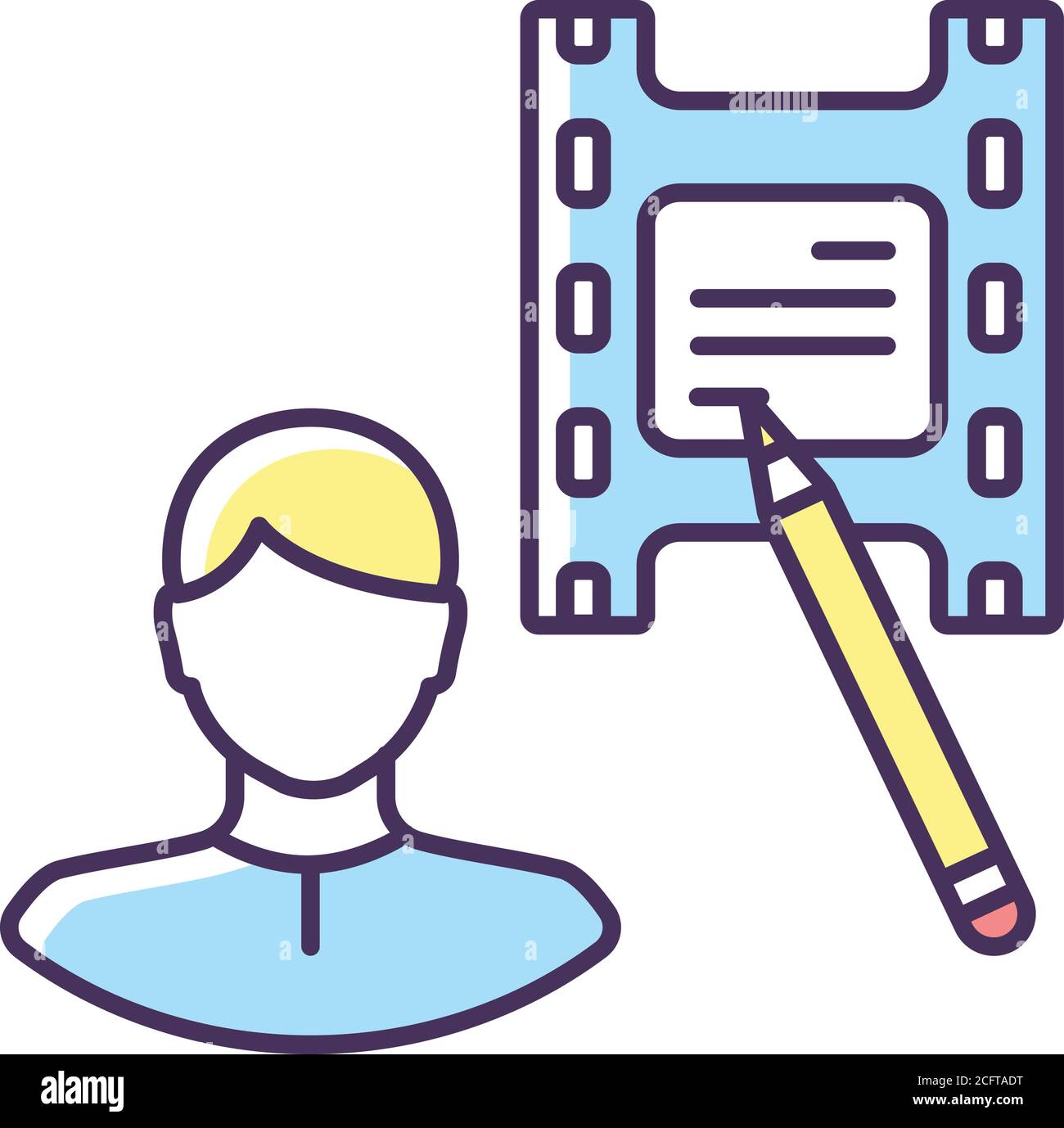Screenwriter RGB color icon Stock Vector