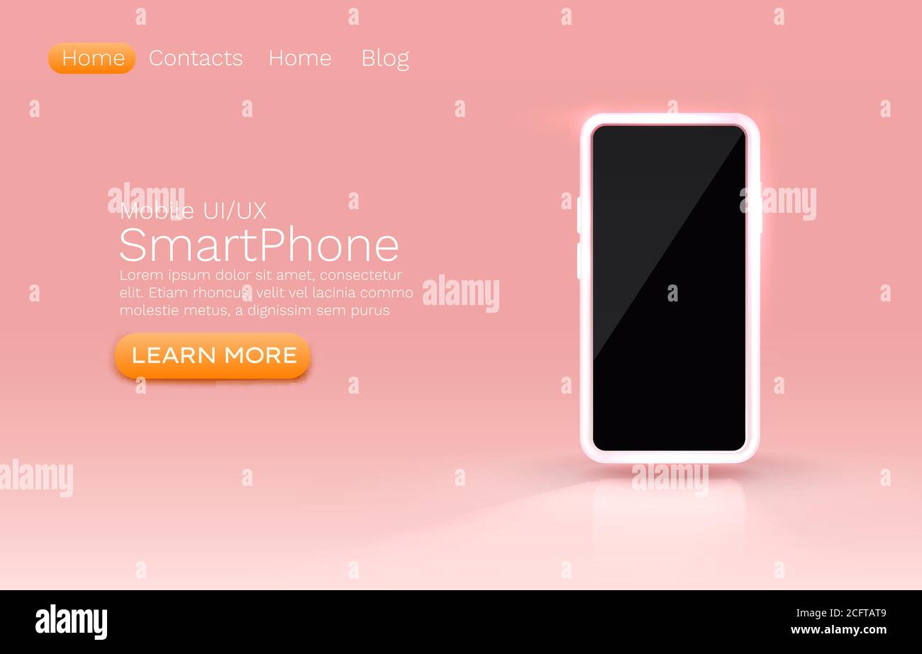 Smartphone mobile screen, technology mobile display light. Vector ...