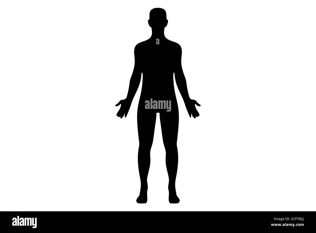 A stylised unisex human figure standing in silhouette Stock Vector