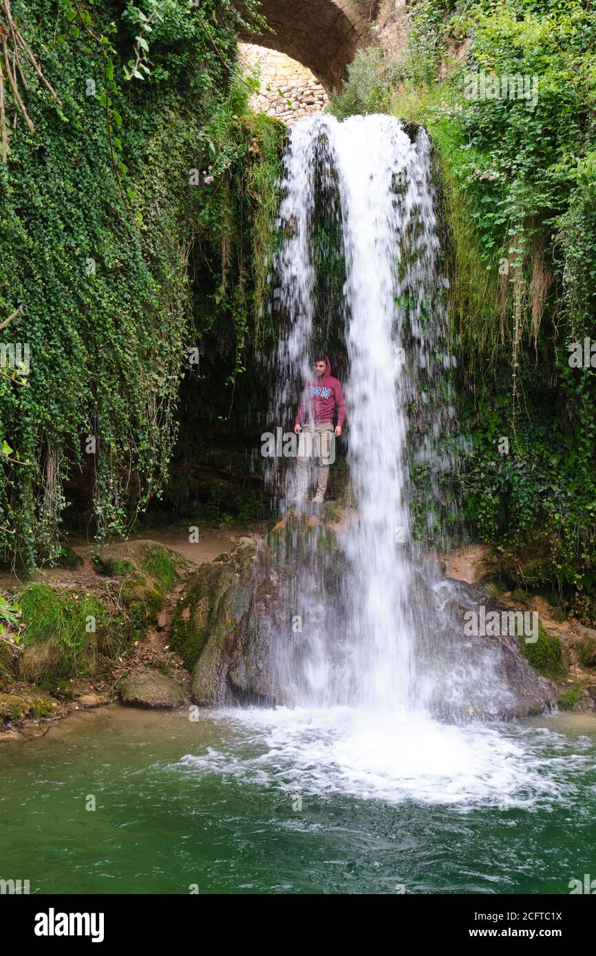 Waterfall in a village. Stock Photo