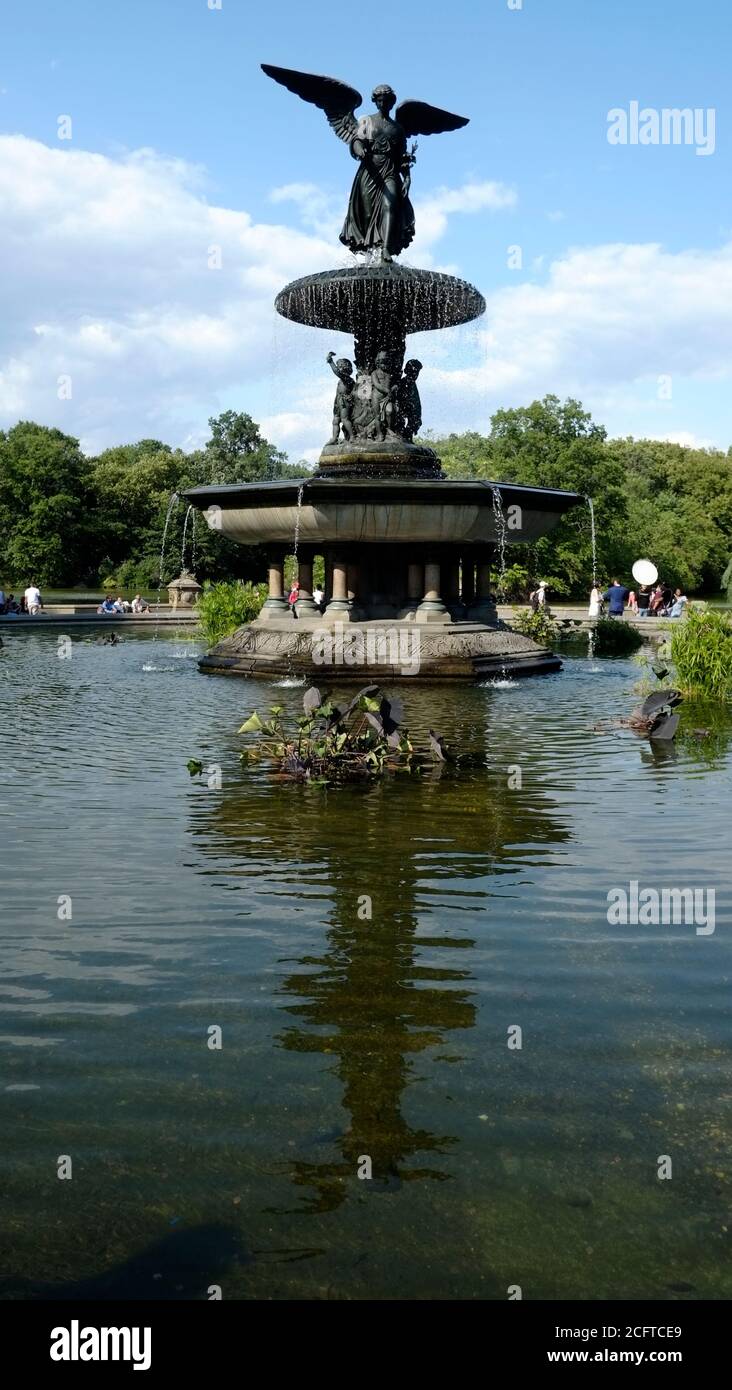 USA, New York, Central Park, The Bethesda Fountain is one of the