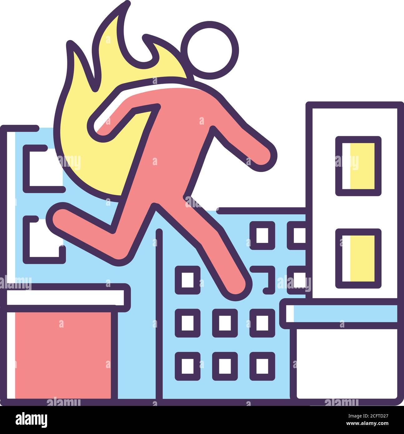 Stuntman RGB color icon Stock Vector