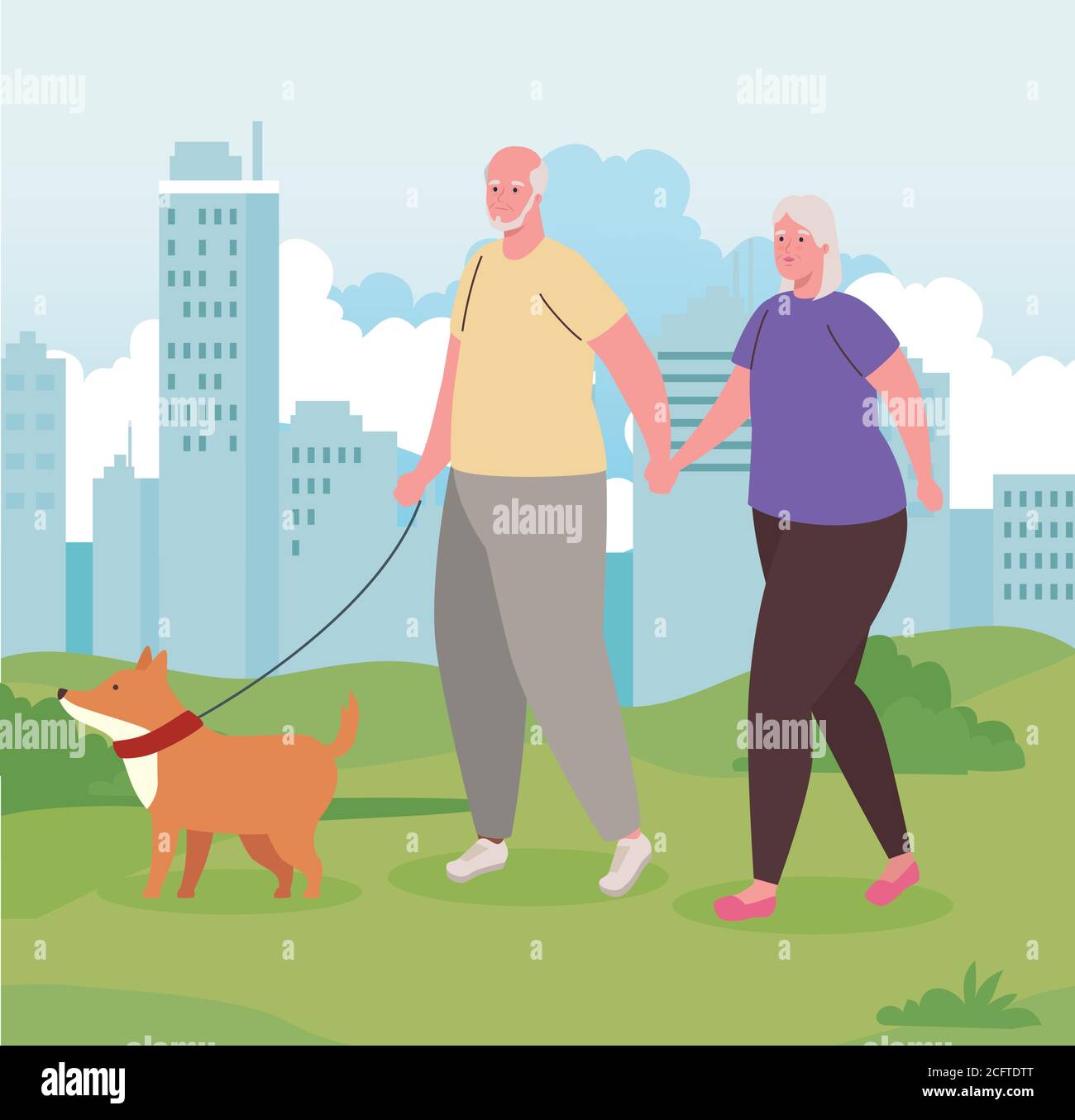 cute old couple walking the dog outdoor Stock Vector Image & Art - Alamy cute old couple walking the dog outdoor Stock Vector Image & Art - Alamy
