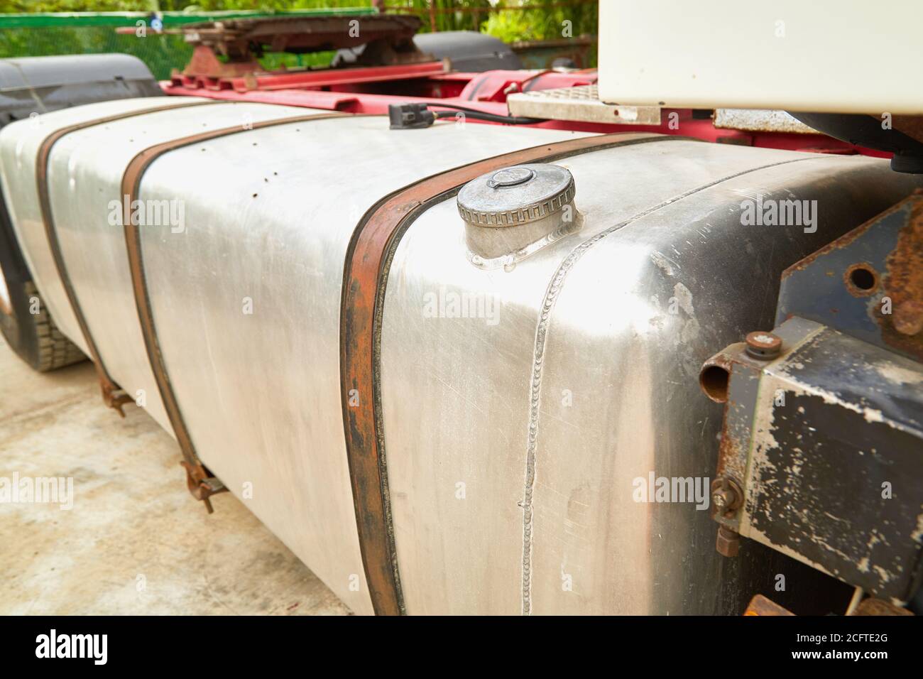 gas tank of a large trunk longdistance truck Stock Photo Alamy