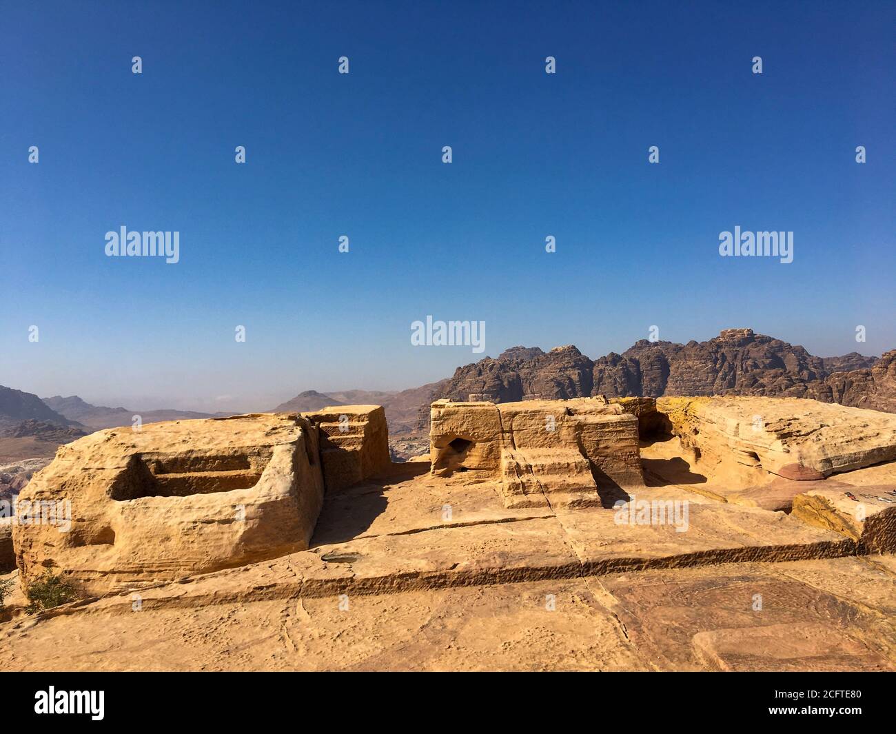 Petra--High Place of Sacrifice-1 Stock Photo