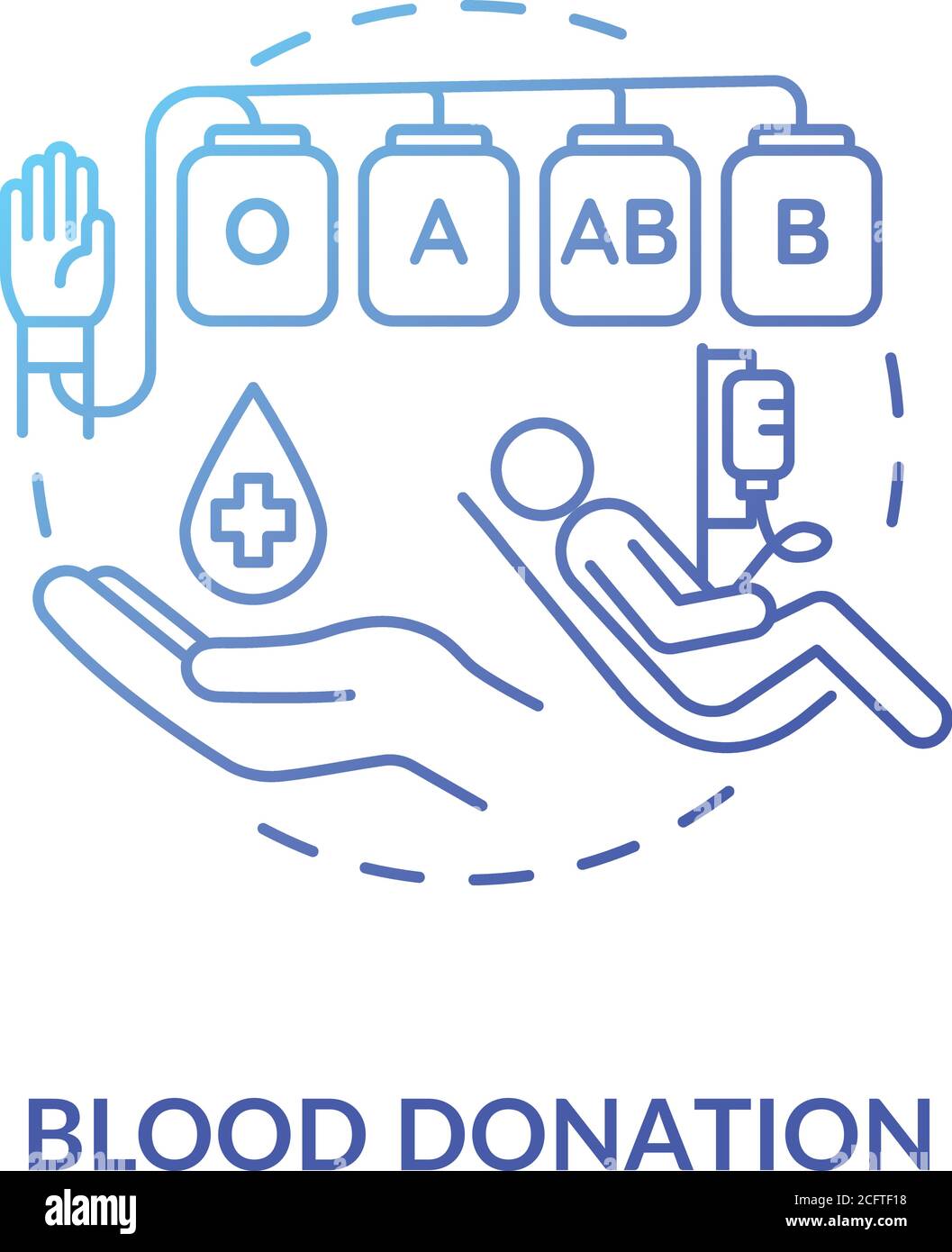 Blood donation concept icon Stock Vector