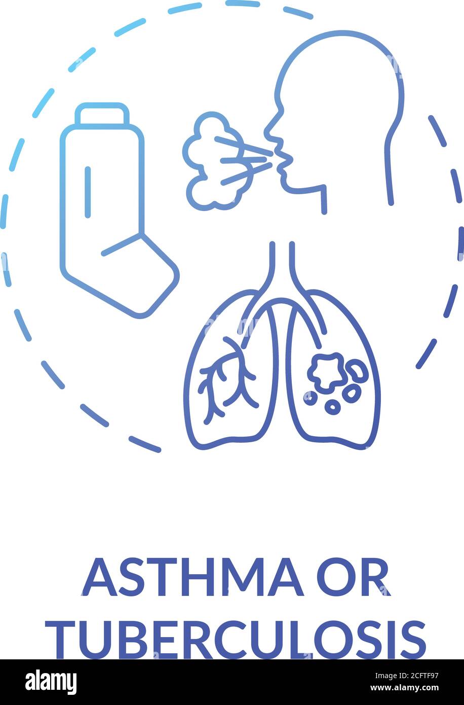 Asthma and tuberculosis concept icon Stock Vector