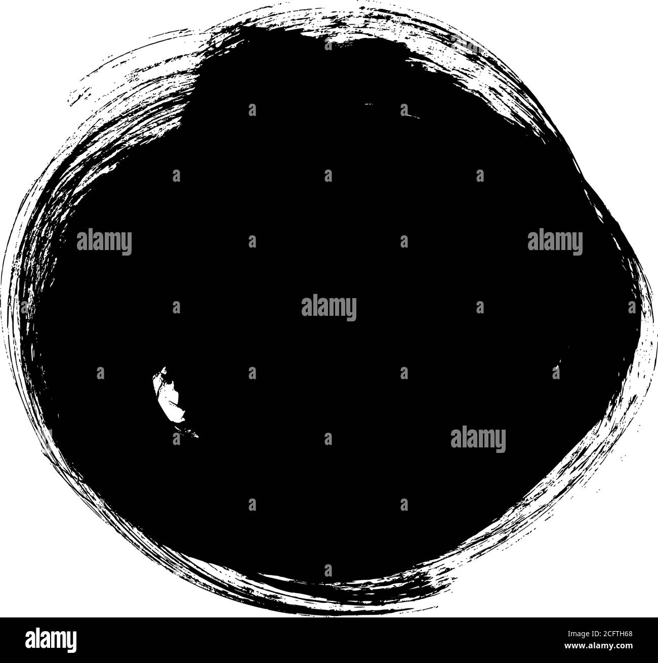 Vector black paint, ink brush stroke circle shape Stock Vector Image ...