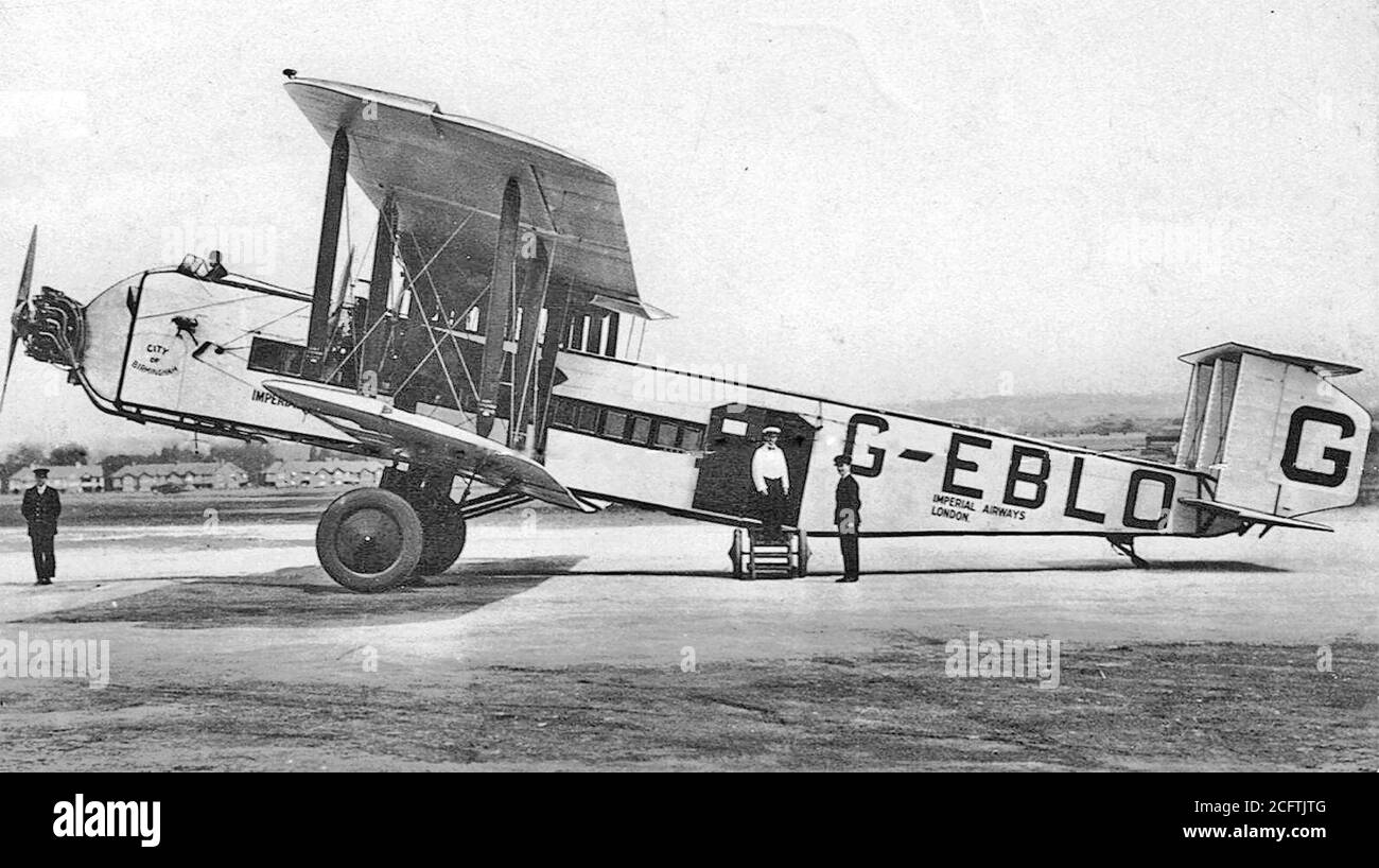 IMPERIAL AIRWAYS Armstrong Whitworth Argosy 'City of Birmingham' about 1930 Stock Photo
