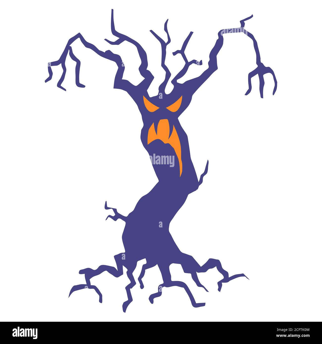 Illustration of evil tree. Stock Vector