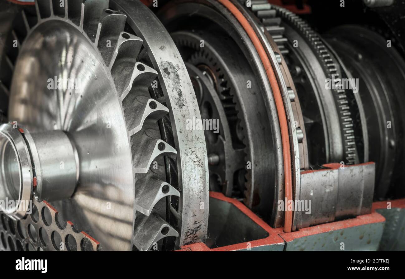 detail of a historic jet engine Stock Photo Alamy