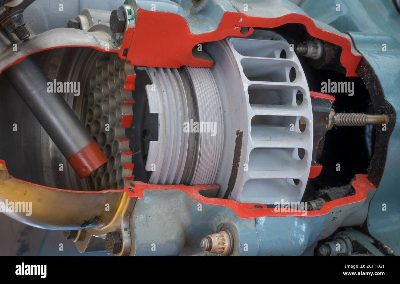 detail of a historic jet engine Stock Photo Alamy