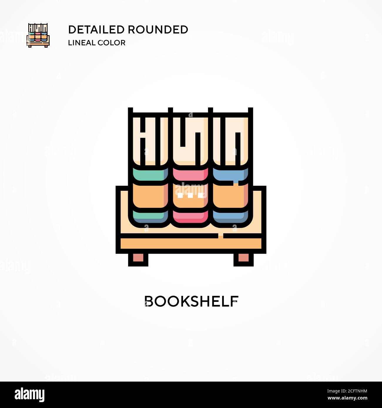 Bookshelf vector icon. Modern vector illustration concepts. Easy to ...