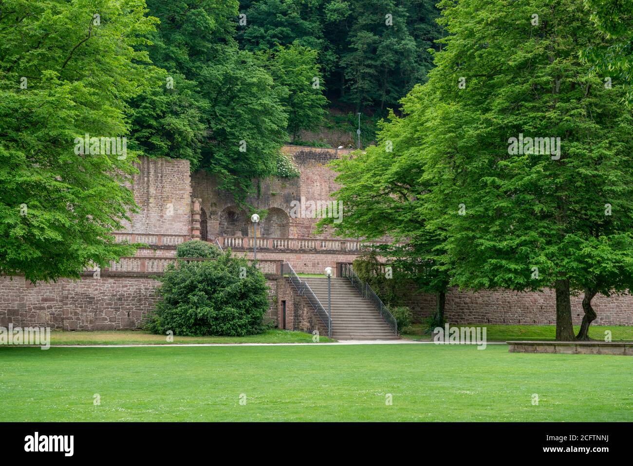 idyllic park scenery in Heidelberg at summer time Stock Photo