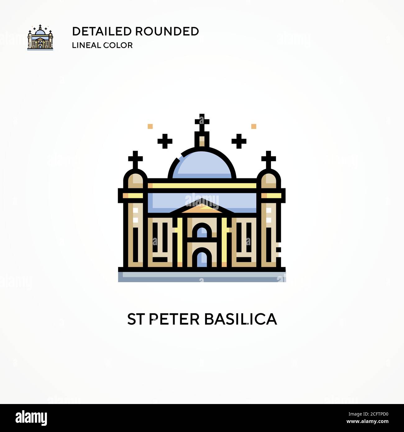 St peter basilica vector icon. Modern vector illustration concepts. Easy to edit and customize. Stock Vector