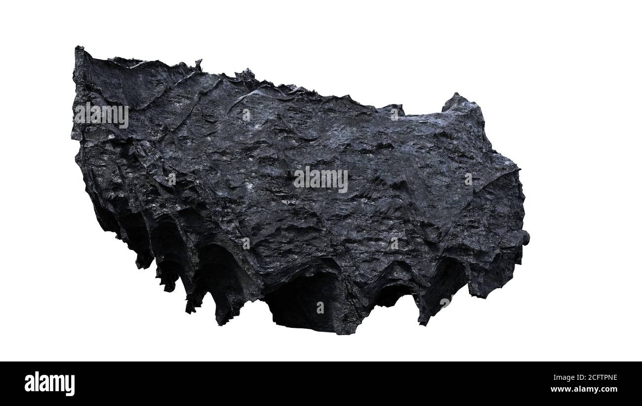 dark rock isolated on white background Stock Photo