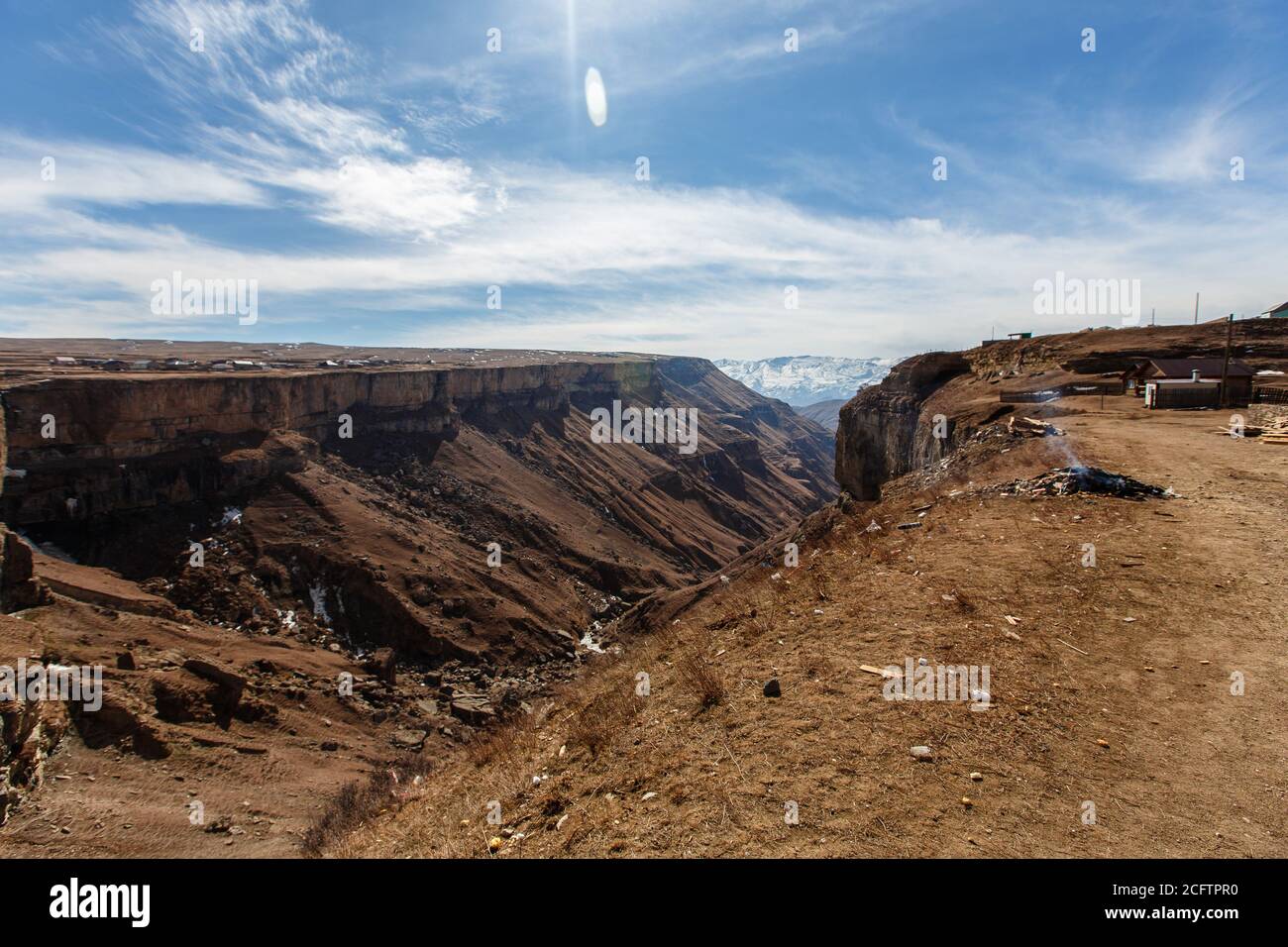 Hunzah. Tobot Waterfall. Canyon Of Khunzakh. Russia, Dagestan Stock Photo