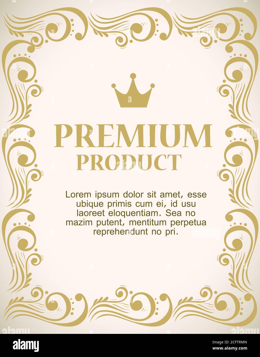 premium product label with luxury gold frame decorative Stock Vector ...