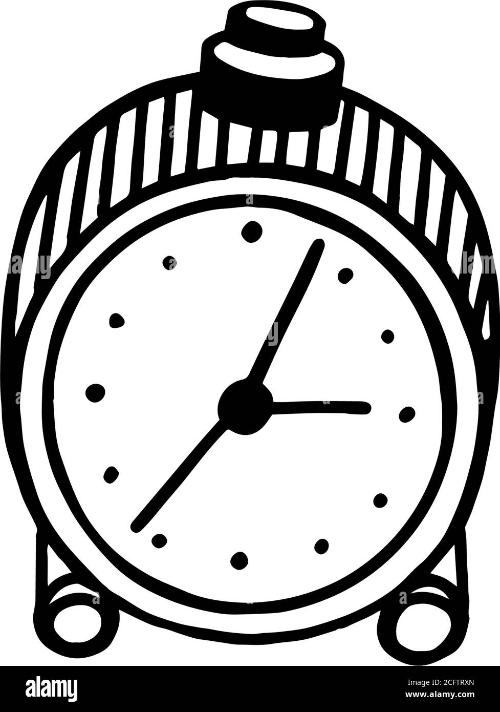 The alarm clock in the style of Doodle.alarm clock Stock Vector
