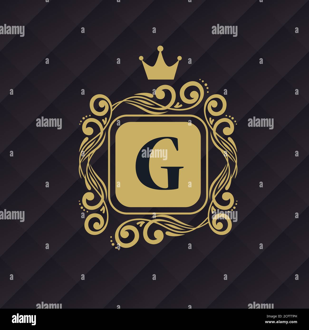 gold luxury letter G in frame Stock Vector Image & Art - Alamy