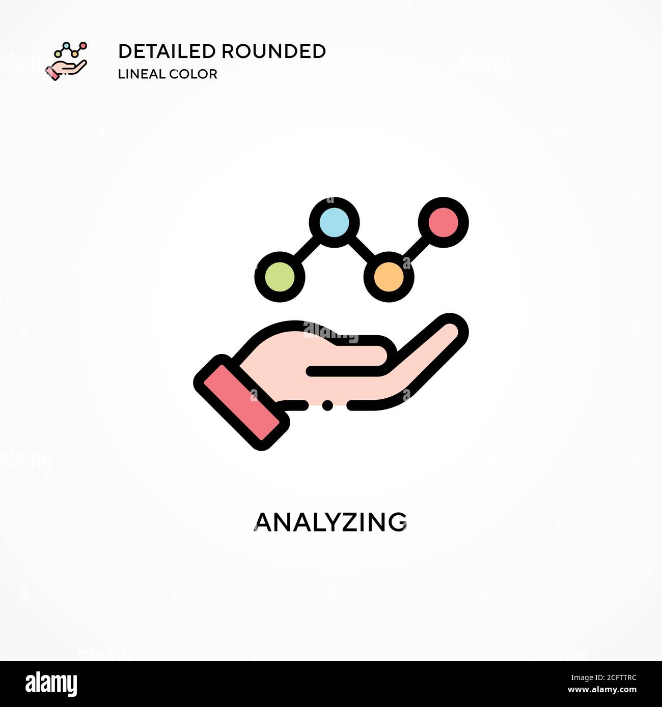 Analyzing vector icon. Modern vector illustration concepts. Easy to ...