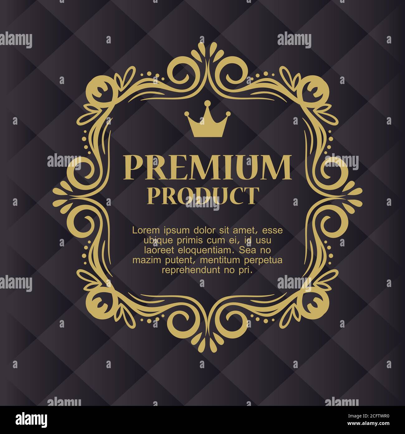 premium product label in luxury gold frame decorative Stock Vector ...