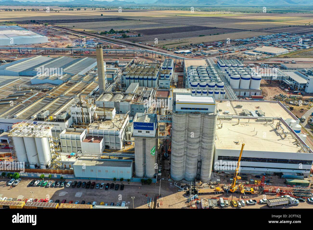 Aerial view of the Constellation Brands brewery, a Grupo Modelo brewery ...