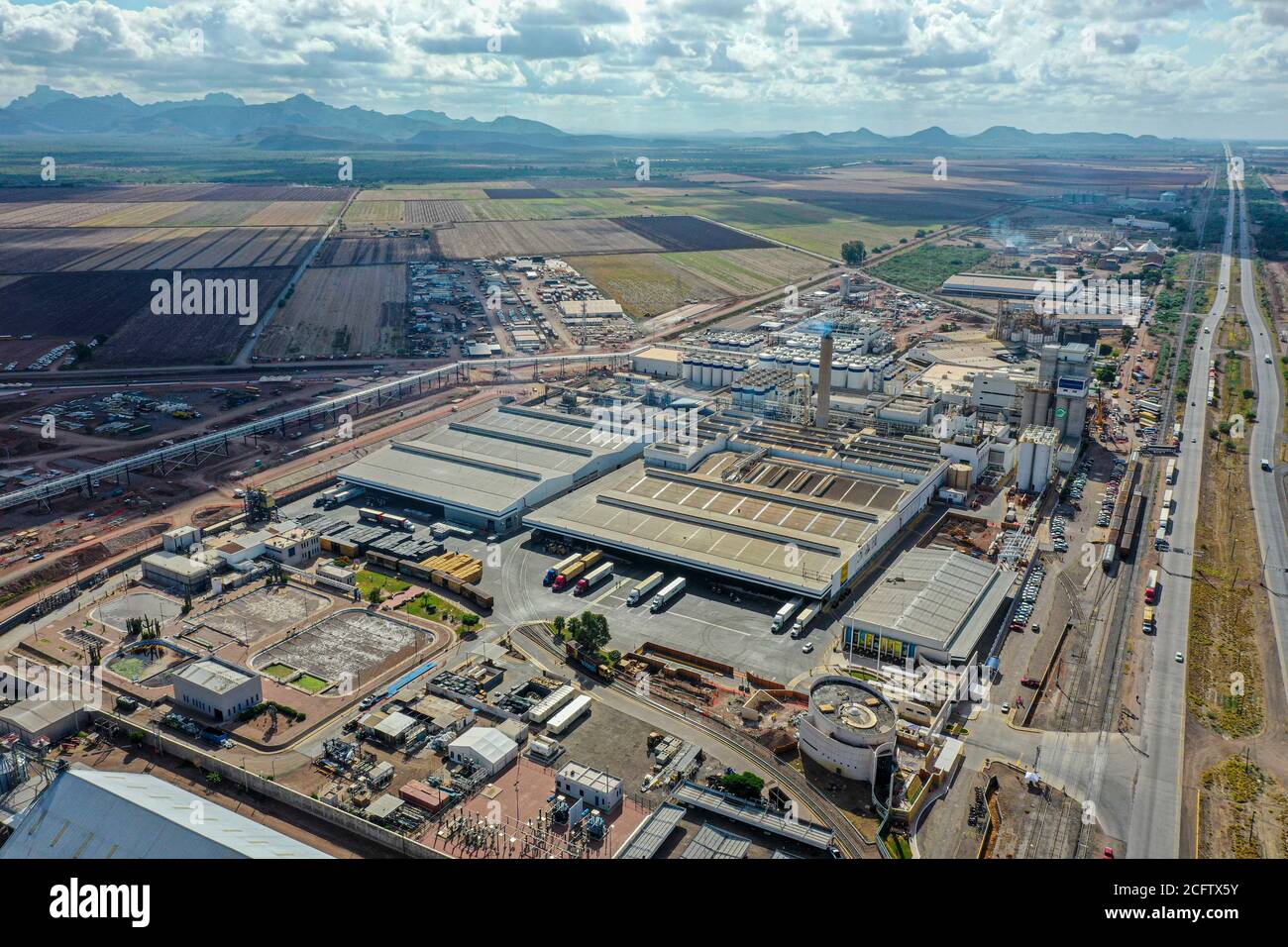 Aerial view of the Constellation Brands brewery, a Grupo Modelo brewery
