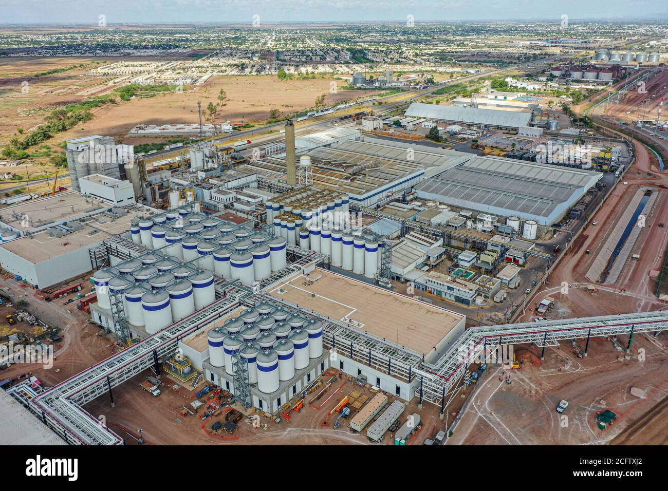 Aerial view of the Constellation Brands brewery, a Grupo Modelo brewery