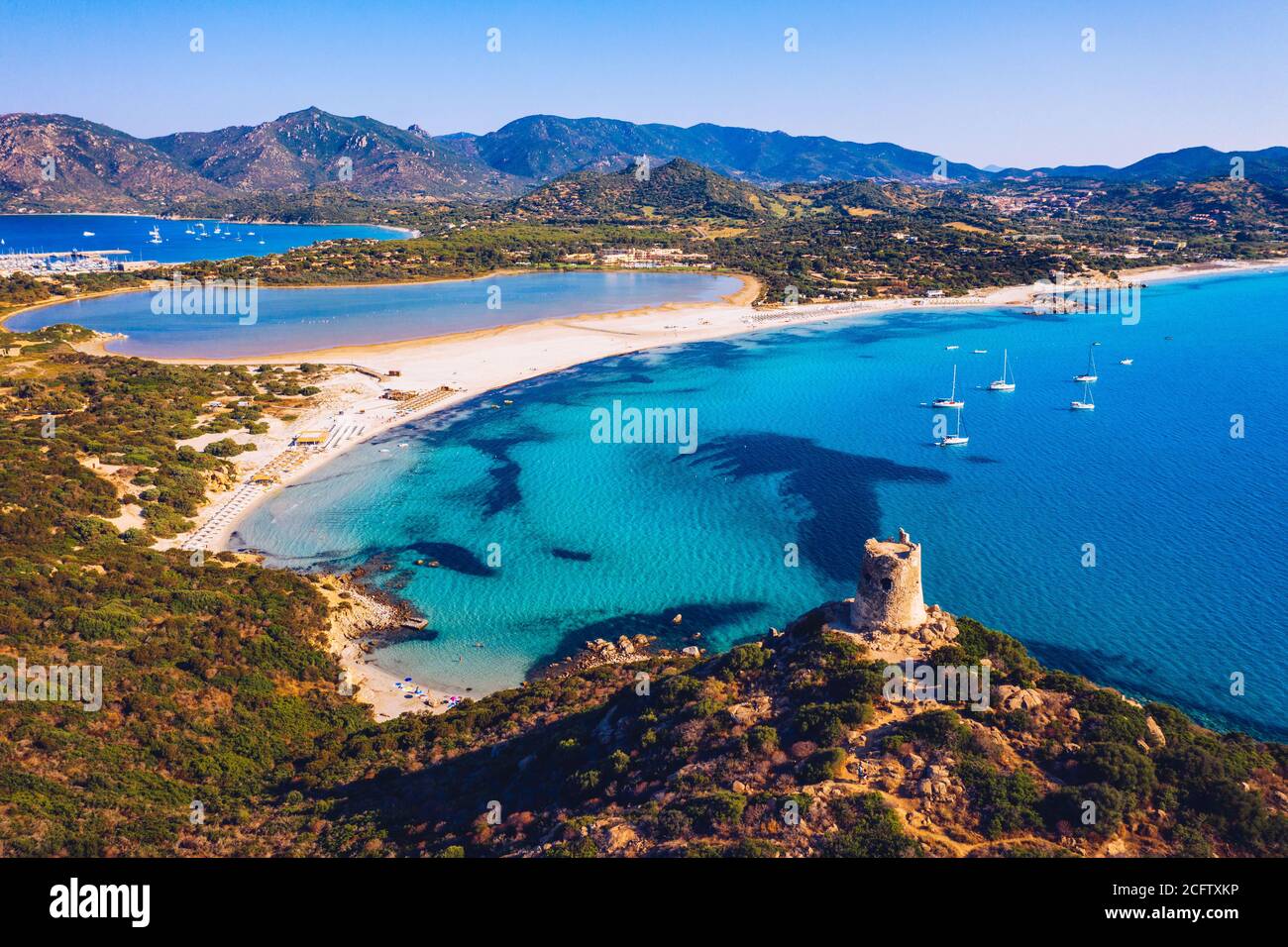 Torre Di Porto Giunco Tower And Simius Beach Near Villasimius Sardinia torre-di-porto-giunco-tower-and-simius-beach-near-villasimius-sardinia