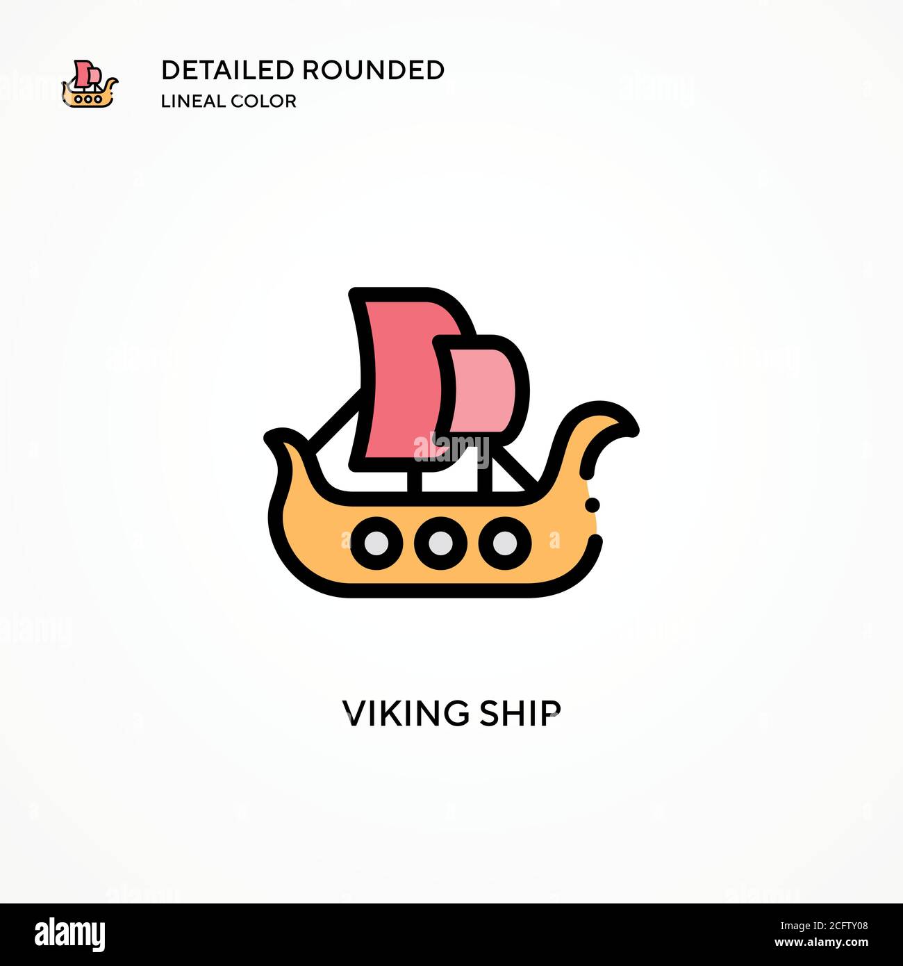 Viking ship vector icon. Modern vector illustration concepts. Easy to edit and customize. Stock Vector