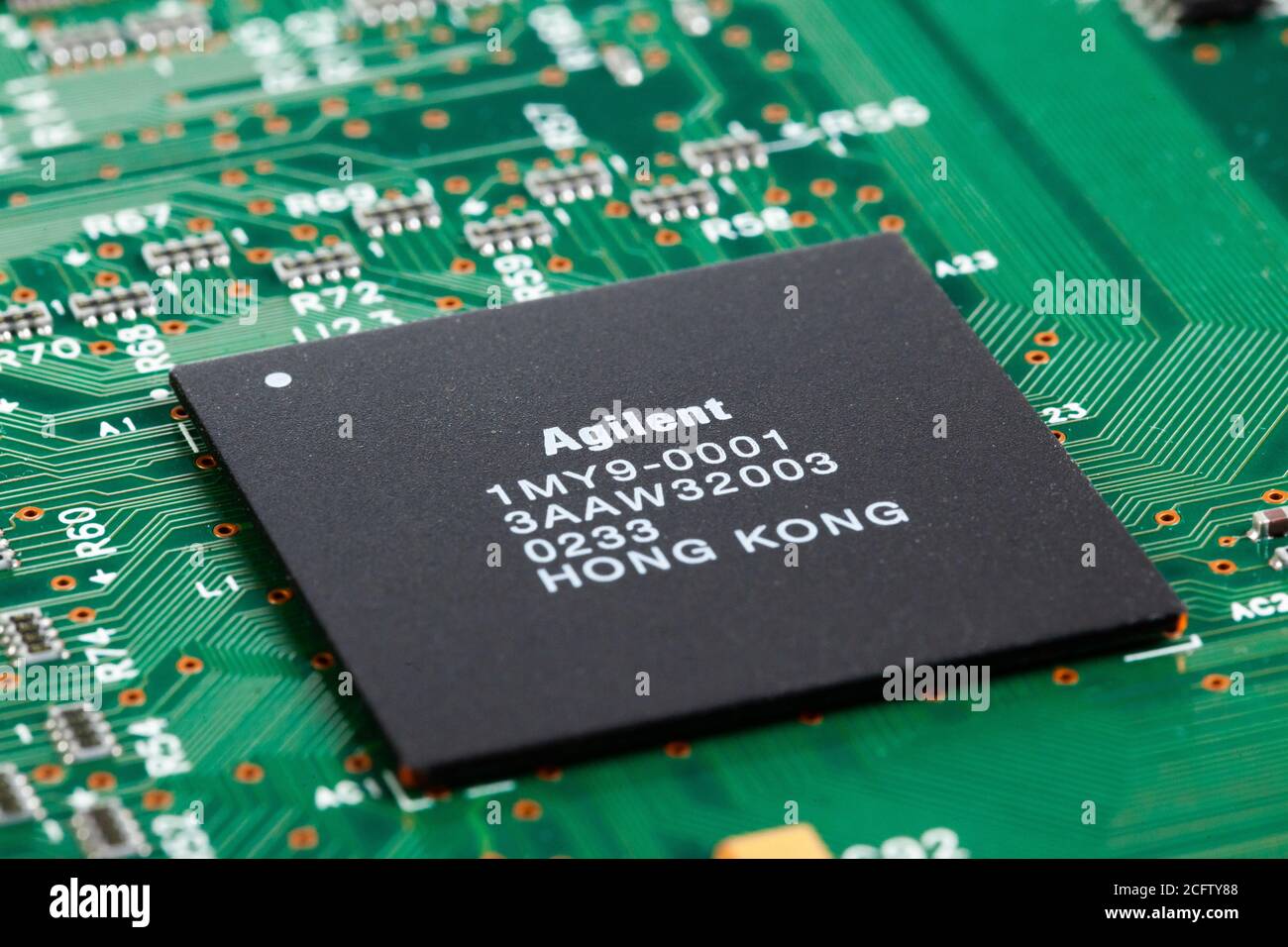 Agilent integrated circuit on board Stock Photo